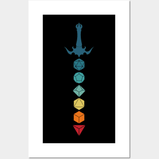 Nerdy Dice Set Collector Sword D20 Posters and Art